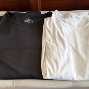 Cuddl Duds Black & White Long Sleeve Tee Bumdle Size S